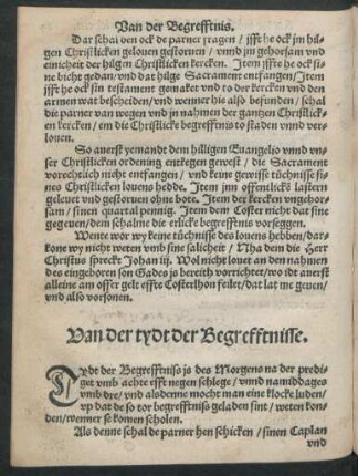 Van der tydt der Begreffnisse.