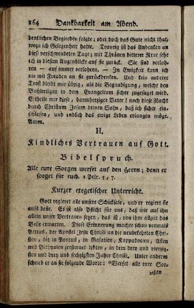 H. Kindliches Vertrauen auf Gott. - M. Innerliche Freude wegen Sendung des heiligen Geistes am Pfingstfeste.