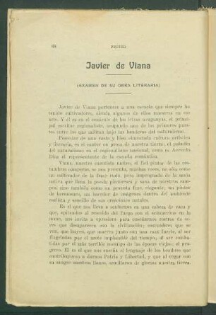 Javier de Viana : (Examen de su obra literaria)