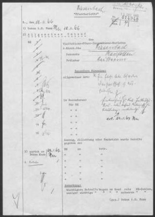 Wiesenbach: Pfarrbericht mit Visitationsbericht 1966