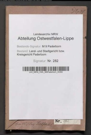 Philippine Mantell geb. Wichmann, Witwe des Friedensrichters Mantell zu Paderborn