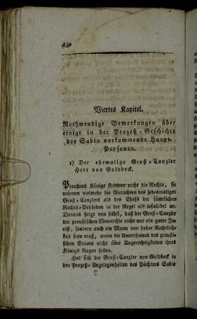 Viertes Kapitel. Nothwendige Bemerkungen über ... einige Haupt-Personen