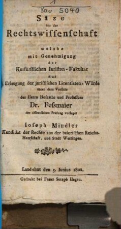 Säze aus der Rechtswissenschaft