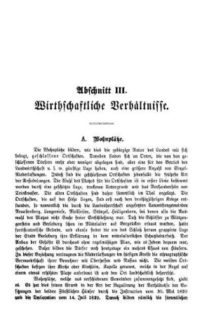 Abschnitt III. Wirthschaftliche Verhältnisse