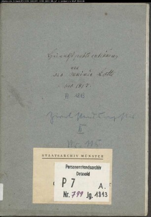 Zivilstandsregister der Munizipalität Lotte (Aufgebote 1813). (Gemeinde: Lotte, Kreis Tecklenburg)