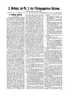 7. Preußischer Lehrertag : (Schluß folgt) ; 2. Beilage zu Nr. 2 der Pädagogischen Reform