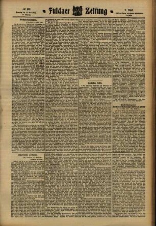 Zweite Ausgabe vom Samstag, den 13. Mai 1911.