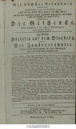 Die Geschencke