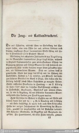 Die Zeug- und Kattundruckerei