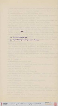 Teil I. Bibliographisches. Begriffsumgrenzungen zum Thema