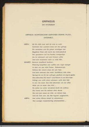 Orpheus : ein Mysterium