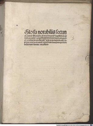 Doctrinale : P. 2. Mit Glossa notabilis von Gerardus de Zutphania und Vorrede "Butirum et mel ..."
