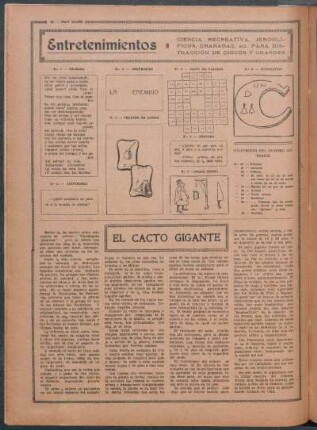 Entretenimientos : Ciencia recreativa, jeroglíficos, charadas, etc. para distracción de chicos y grandes