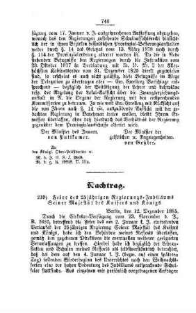 Feier des 25jährigen Regierungs-Jubiläums Seiner majestät Kaisers und Königs : [Nachtrag]