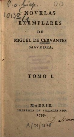 Novelas Exemplares De Miguel De Cervantes Saavedra, 1
