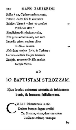 Ad Io. Baptistam Strozzam.