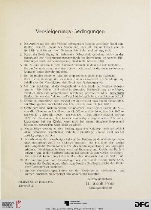 Versteigerungs-Bedingungen