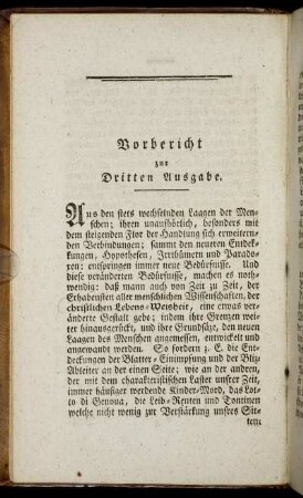 Vorbericht zur Dritten Ausgabe.