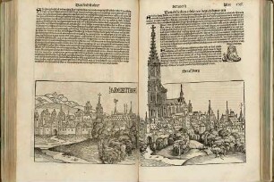 Stadtplan von Straßburg aus der Weltchronik von Hartmann Schedel
