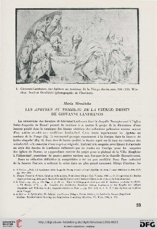 2: Les Apôtres au tombeau de la Vierge : dessin de Giovanni Lanfranco
