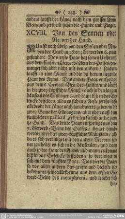 XCVIII. Von den Sennen oder Nerven der Hand
