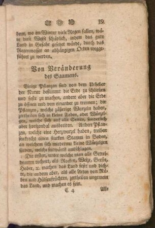 Von Veränderung des Saamens