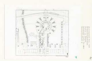 Versammlungszentrum am Mehringplatz, Berlin-Kreuzberg (Diplomarbeit bei Bernhard Hermkes): Grundriss + 10.00, 1:500