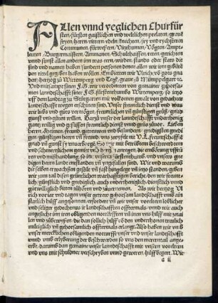 Allen unnd yeglichen Churfürsten/ fürsten gaistlichen und weltlichen prelaten ...