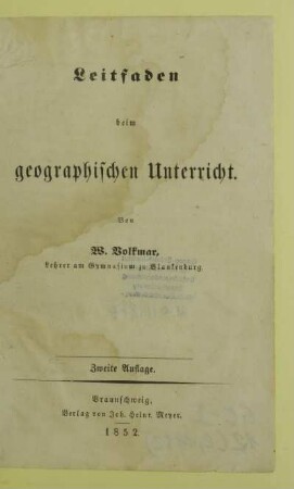 Leitfaden beim geographischen Unterricht
