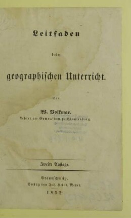 Leitfaden beim geographischen Unterricht