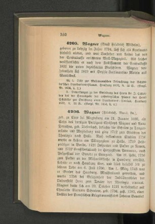 4205. Wagner (Ernst Friedrich Wilhelm)