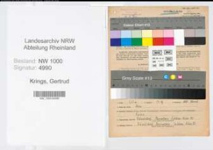 Entnazifizierung Gertrud Krings, geb. 27.02.1897 (Postsekretaerin)