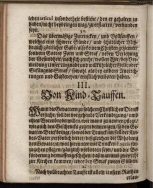 III. Von Kind-Tauffen