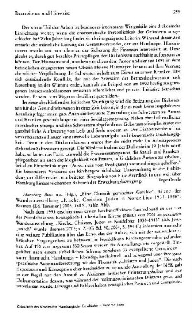 "Eine Chronik gemischter Gefühle", Bilanz der Wanderausstellung "Kirche, Christen, Juden in Nordelbien 1933 - 1945", Hansjörg Buss (Hrsg.) , ... : Bremen, Ed. Temmen, 2005