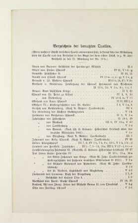 Verzeichnis der benutzten Quellen