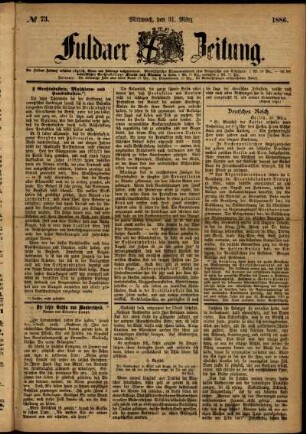 Ausgabe vom Mittwoch, den 31. März 1886.