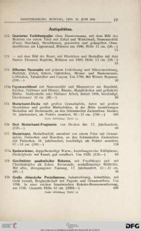 Antiquitäten (Nr. 172-202)