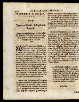 Tutela & Curatela. Das ist: Vormundschafft/ Pflegschafft/ Vogtey.