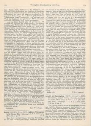 104-105 [Rezension] Peake, A. S. (Ed.), Jeremiah and Lamentations. Vol. I. Jeremiah I to XXIV
