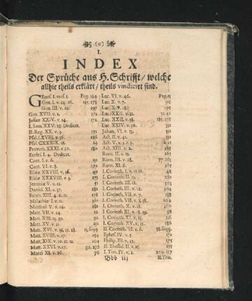 I. Index der Sprüche aus H. Schrifft