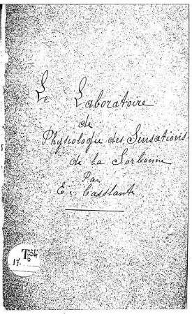 Le Laboratoire de Physiologie des Sensations de la Sorbonne