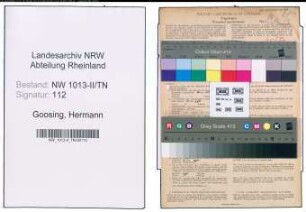 Entnazifizierung Hermann Van Goosing , geb. 07.09.1905 (Stahlarbeiter)