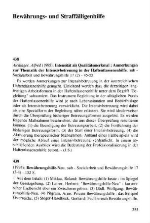 255-275, Bewährungs- und Straffälligenhilfe