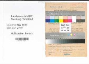 Entnazifizierung Lorenz Hoffstaetter , geb. 29.05.1904 (Kaufmann)