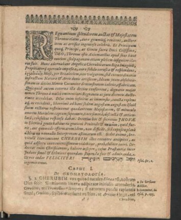 Caput I. De Onomatologia.