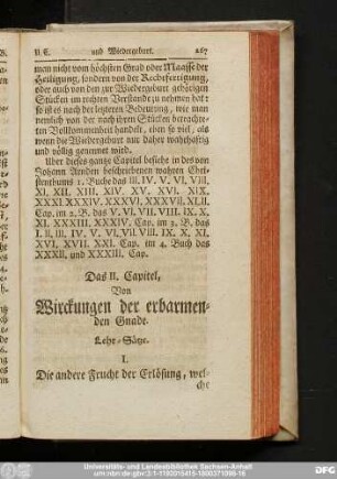Das II. Capitel, Von Wirckungen der erbarmenden Gnade.
