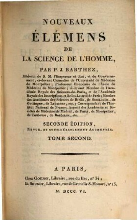 Nouveaux éléments de la science de l'homme, 2