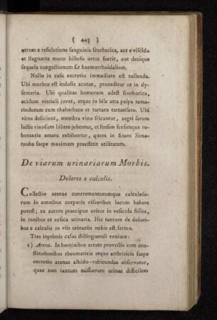 De viarum urinarium Morbis.