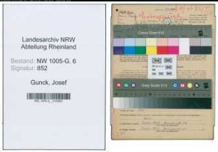 Entnazifizierung Josef Gunck , geb. 26.10.1901 (Monteur)