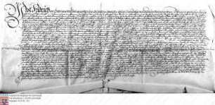 Kurfürst Friedrich von der Pfalz belehnt Johann Casimir W. Honaten Wambold unmündigen Sohn, Vormund unseres Großhofmeister Philipp Wambold v. Umst...